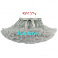 Adult /infant/girl/baby/toddler/kid Tutu Fluffy Party Skirt Soft Princess Ballet Pettiskirt Women's Dancewear light grey